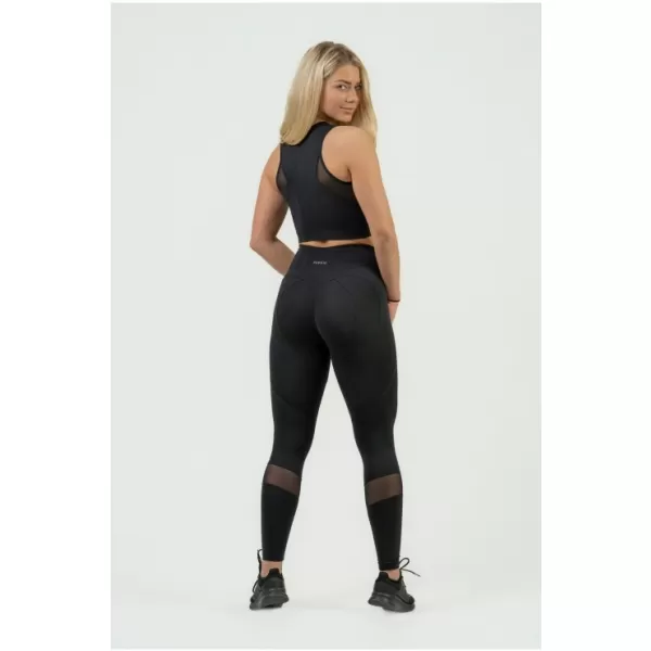  Női crop top magas alátámasztással INTENSE Mesh 842 BLACK Nebbia 