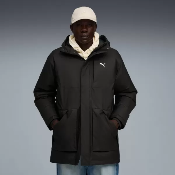  Férfi dzseki PUMA PROTECTIVE HOODED DOWN PARKA 688380-01 FEKETE 