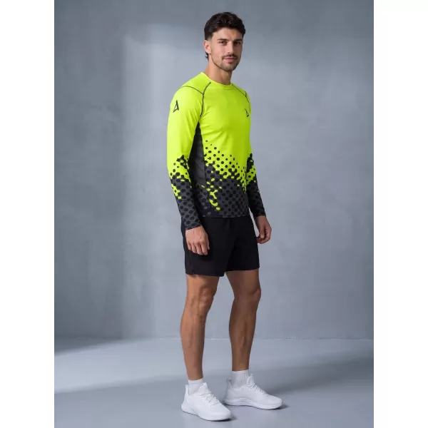  Férfi funkcionális tömörítési T -póló hosszú ujjú prémiummal ALTISPORT VOJ/ALM109TR03 FLUO SÁRGA 