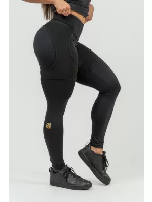 Női sport leggings INTENSE Mesh 838 Gold BLACK/GOLD Nebbiával