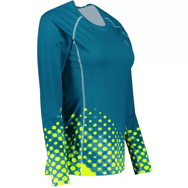  Női funkcionális T -piró hosszú ujjú prémiummal ALTISPORT VOJ/ALW109TR03 SMARAGD/FLUO SÁRGA 