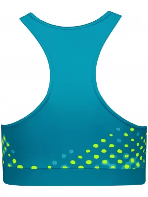 Női funkcionális sport melltartó prémium ALTISPORT VOJ/ALW109POD01 SMARAGD/FLUO SÁRGA
