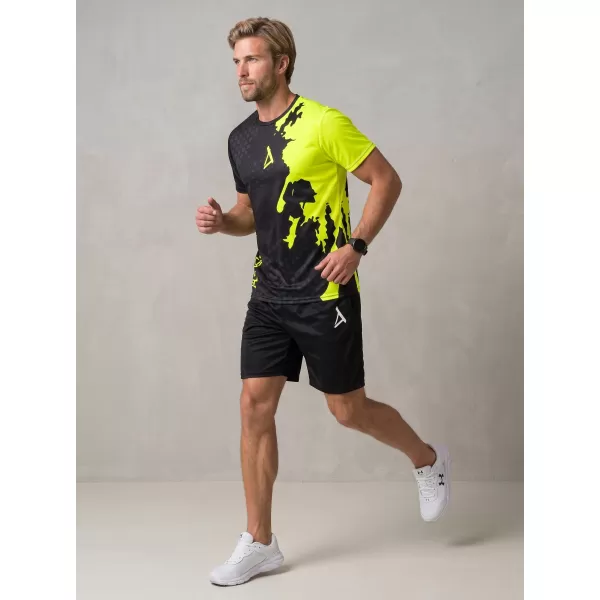  Férfi funkcionális T -piró prémium ALTISPORT VOJ/ALM112TR01 FEKETE-FLUO SÁRGA 
