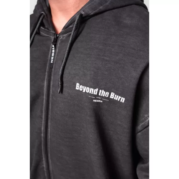  Kimosott pulóver cipzárral GYM BRO 362 BLACK Nebbia 