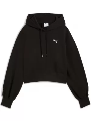Női pulóver PUMA WARDROBE ESS RELAXED CROPPED HOODIE TR 629746-01 FEKETE