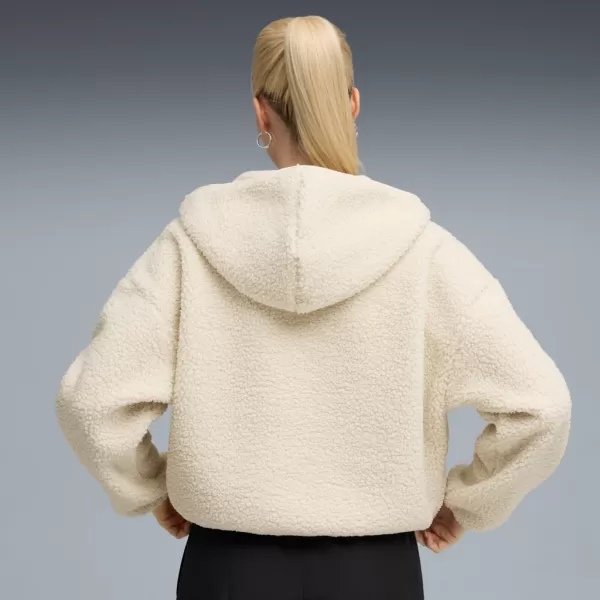  Női pulóver PUMA WARDROBE ESS OVERSIZED POLAR FLEECE HOODIE 632048-87 FEHÉR 