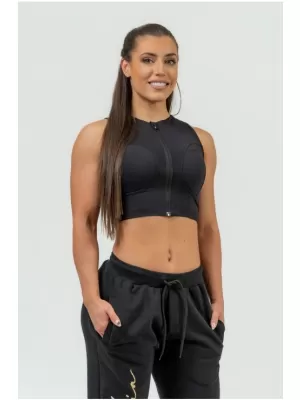 Női crop top magas alátámasztással INTENSE Mesh 842 BLACK Nebbia