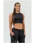 Női crop top magas alátámasztással INTENSE Mesh 842 BLACK Nebbia