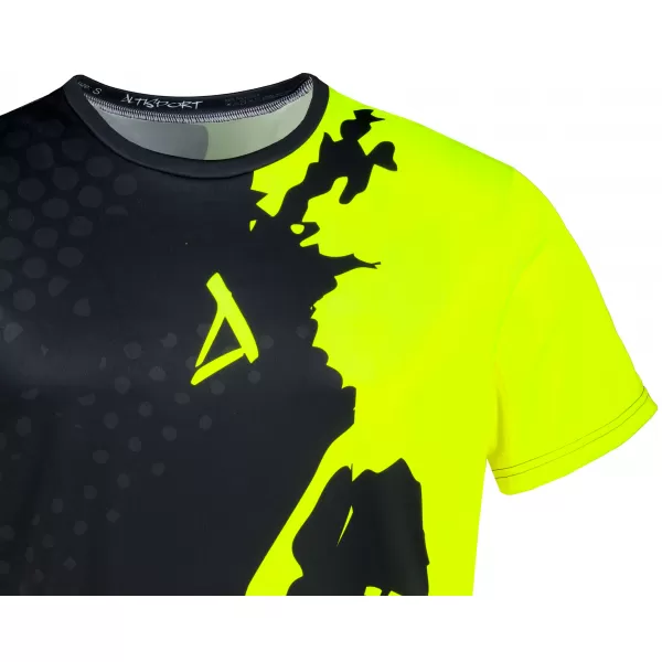  Férfi funkcionális T -piró prémium ALTISPORT VOJ/ALM112TR01 FEKETE-FLUO SÁRGA 