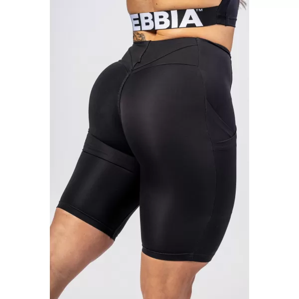  GYM THERAPY 628 BLACK Nebbia 10 hüvelykes magas derekú kerékpáros rövidnadrág 