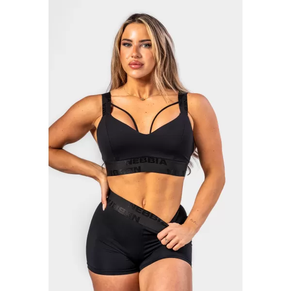  Női sportmelltartó erősítéssel INTENSE Iconic 844 BLACK Nebbia 