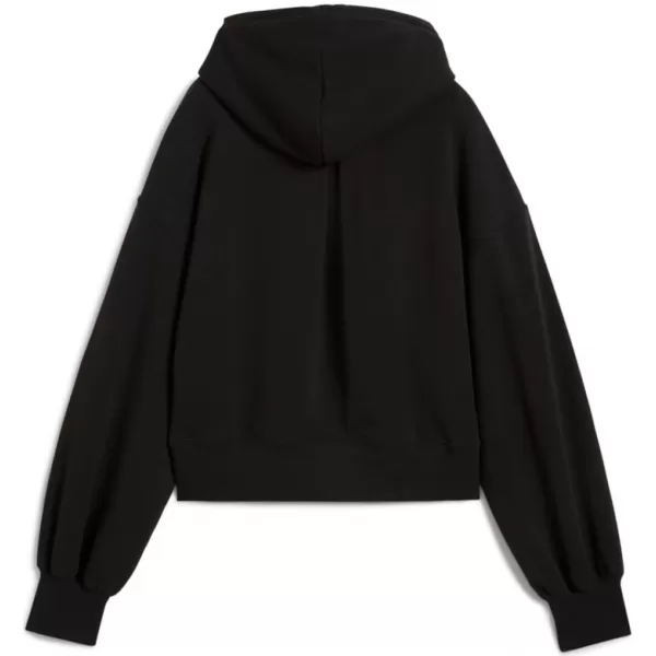  Női pulóver PUMA WARDROBE ESS RELAXED CROPPED HOODIE TR 629746-01 FEKETE 