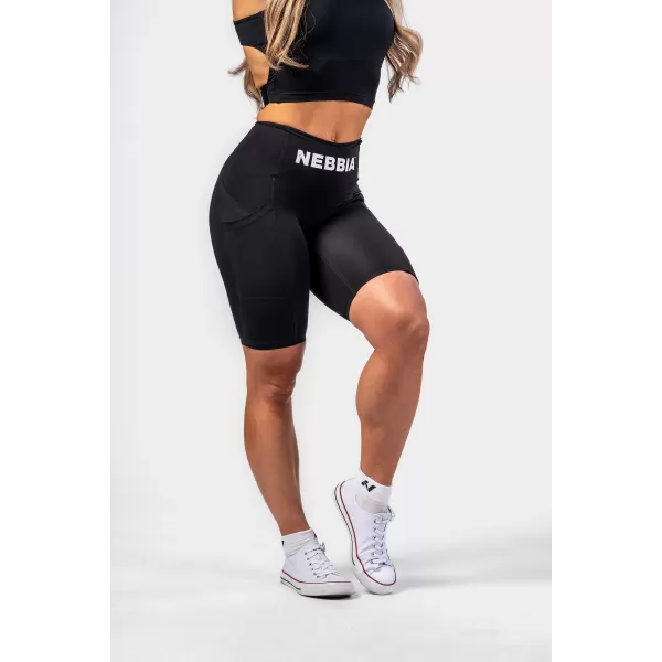  GYM THERAPY 628 BLACK Nebbia 10 hüvelykes magas derekú kerékpáros rövidnadrág 