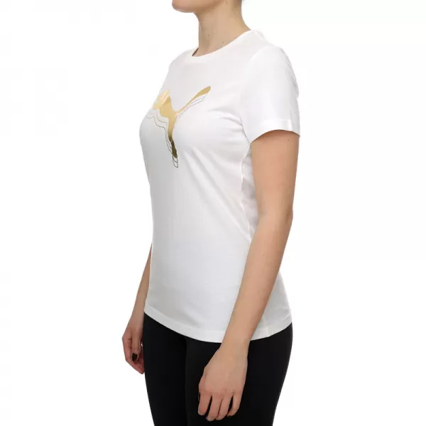  Ing PUMA ESS METALLIC TEE 684995-52 FEHÉR 