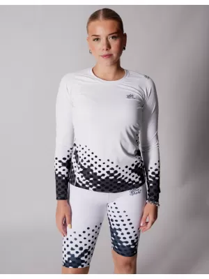 Női funkcionális T -piró hosszú ujjú prémiummal ALTISPORT VOJ/ALW109TR03 FEHÉR -ÉS -FEKETE