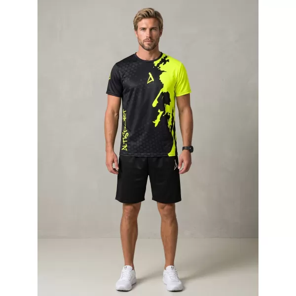  Férfi funkcionális T -piró prémium ALTISPORT VOJ/ALM112TR01 FEKETE-FLUO SÁRGA 