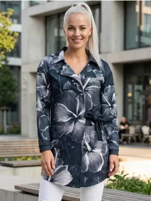 Női kabát prémium ALTISPORT VOJ/ALW102MI05 FEKETE -FEHÉR