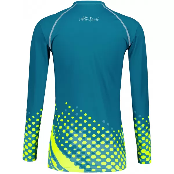 Női funkcionális T -piró hosszú ujjú prémiummal ALTISPORT VOJ/ALW109TR03 SMARAGD/FLUO SÁRGA 