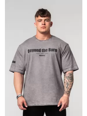 Lemosott pamut nehézsúlyú póló GRIND 370 LIGHT GREY Nebbia