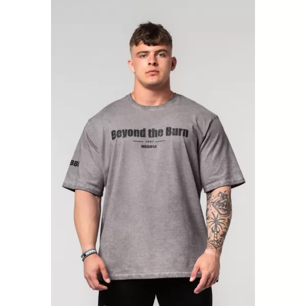  Lemosott pamut nehézsúlyú póló GRIND 370 LIGHT GREY Nebbia 