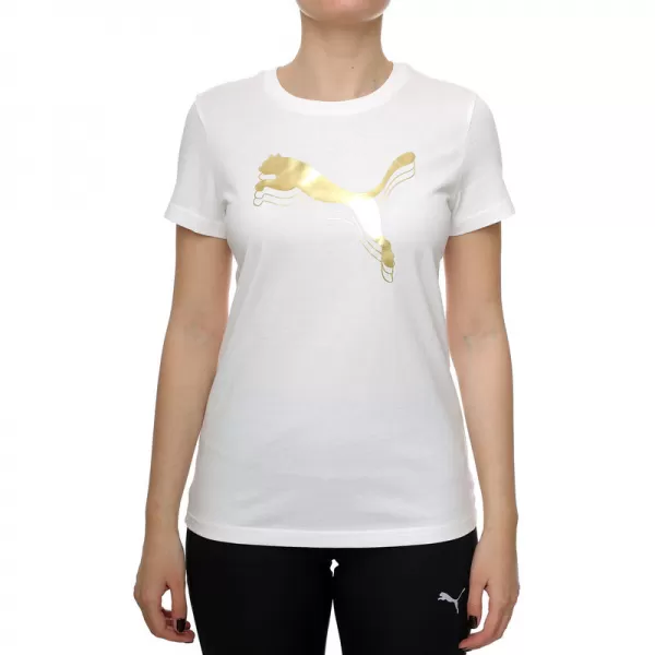  Ing PUMA ESS METALLIC TEE 684995-52 FEHÉR 