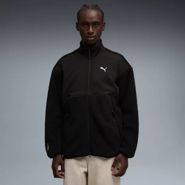  Férfi dzseki PUMA TECH SOFT TECH RELAXED SHERPA JACKET 632104-01 FEKETE 