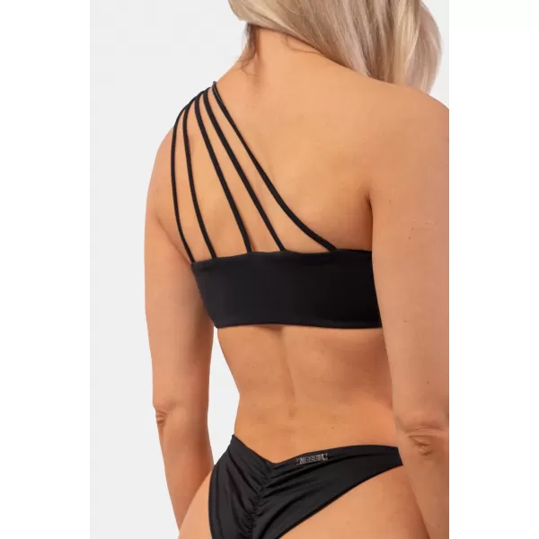  One Shoulder Bandeau Bikini fürdőruha - Top 448 BLACK Nebbia 