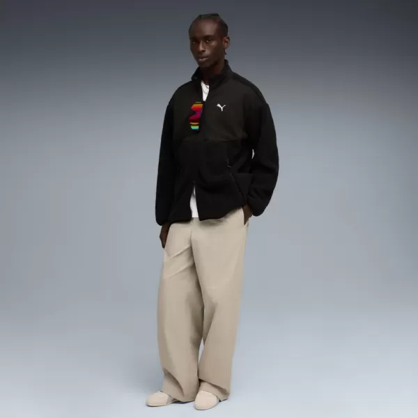  Férfi dzseki PUMA TECH SOFT TECH RELAXED SHERPA JACKET 632104-01 FEKETE 