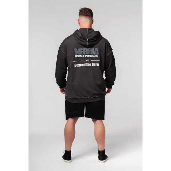  Kimosott pulóver cipzárral GYM BRO 362 BLACK Nebbia 