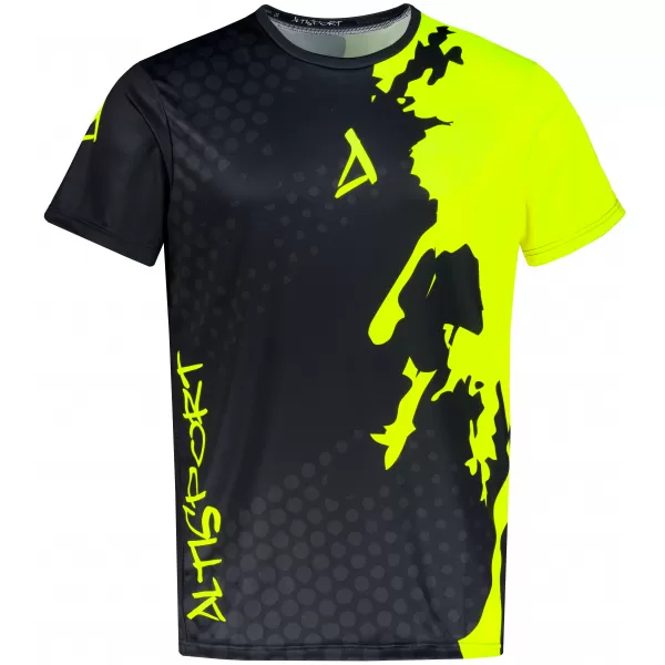  Férfi funkcionális T -piró prémium ALTISPORT VOJ/ALM112TR01 FEKETE-FLUO SÁRGA 