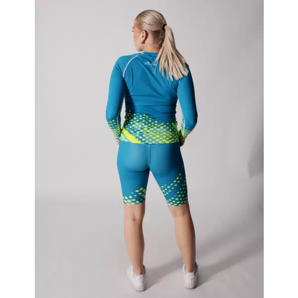  Női funkcionális T -piró hosszú ujjú prémiummal ALTISPORT VOJ/ALW109TR03 SMARAGD/FLUO SÁRGA 