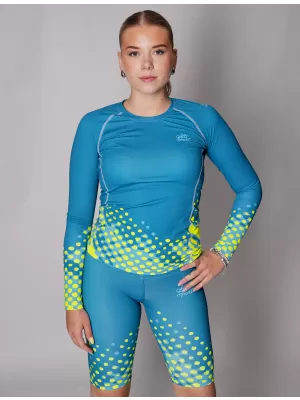 Női funkcionális T -piró hosszú ujjú prémiummal ALTISPORT VOJ/ALW109TR03 SMARAGD/FLUO SÁRGA