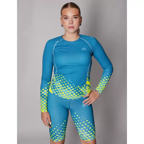  Női funkcionális T -piró hosszú ujjú prémiummal ALTISPORT VOJ/ALW109TR03 SMARAGD/FLUO SÁRGA 