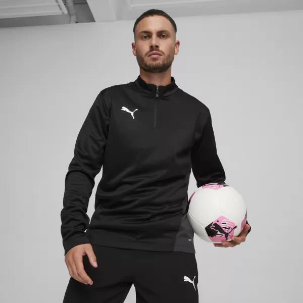  Ing PUMA TEAMGOAL TRAINING 1/4 ZIP TO 658629_03 PUMA FEKETE/FEHÉR/SÖTÉTSZÜRKE 