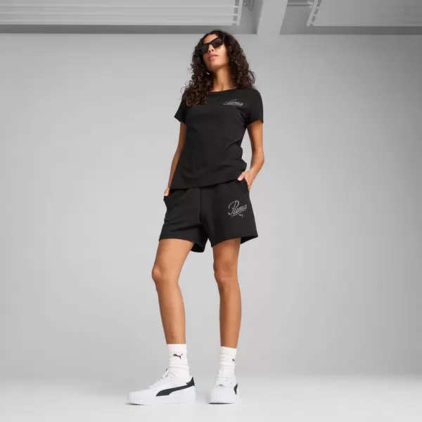  Ing PUMA ESS SCRIPT TEE 684982-01 FEKETE 