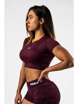 Nyitott hátú crop top STRONG BEAUTY 430 DARK RED Nebbia