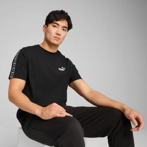  Ing PUMA ESS TAPE TEE 684674-01 FEKETE 