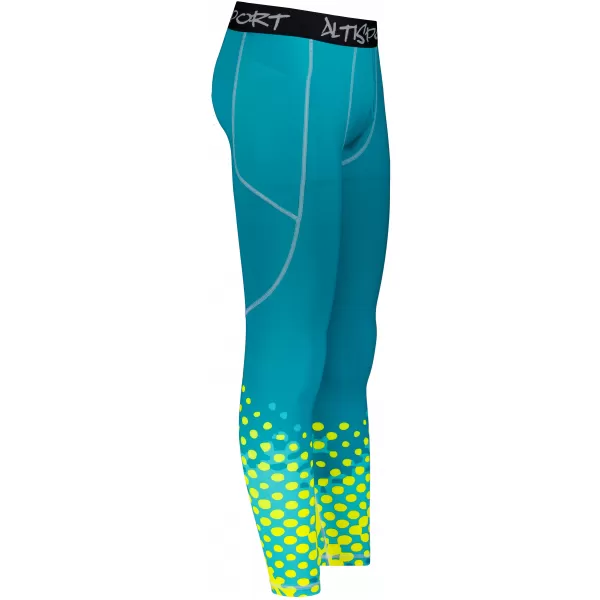  Férfi hosszú prémium sportleggings ALTISPORT VOJ/ALM109LEG01 SMARAGD-FLUO 