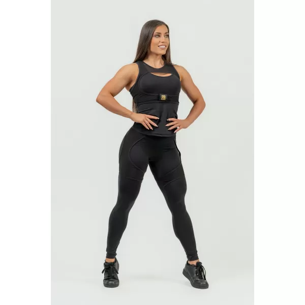  Női sport leggings INTENSE Mesh 838 Gold BLACK/GOLD Nebbiával 