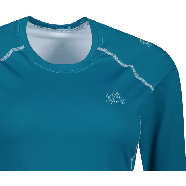  Női funkcionális T -piró hosszú ujjú prémiummal ALTISPORT VOJ/ALW109TR03 SMARAGD/FLUO SÁRGA 