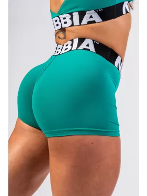 Fitness rövidnadrág magas derékkal GLUTE PUMP 240 GREEN Nebbia