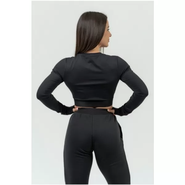  Női crop felső hosszú ujjú INTENSE Perform 839 BLACK Nebbia 