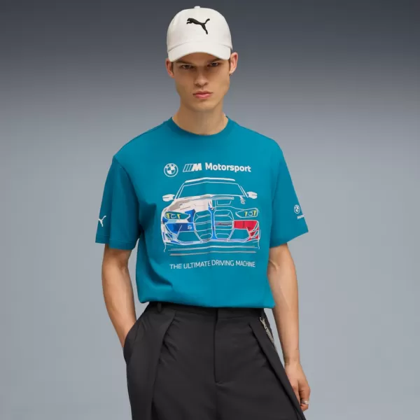  Ing PUMA BMW MMS BOLD GRAPHIC TEE 632914-06 KÉK 