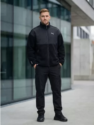 Férfi dzseki PUMA TECH SOFT TECH RELAXED SHERPA JACKET 632104-01 FEKETE