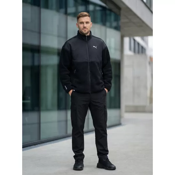  Férfi dzseki PUMA TECH SOFT TECH RELAXED SHERPA JACKET 632104-01 FEKETE 
