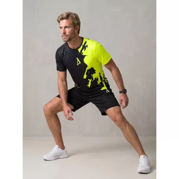  Férfi funkcionális T -piró prémium ALTISPORT VOJ/ALM112TR01 FEKETE-FLUO SÁRGA 