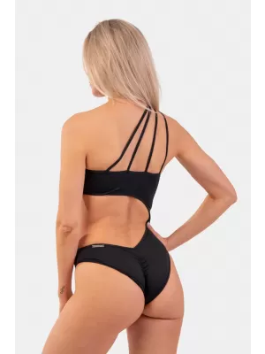 Aszimmetrikus egy vállú monokini 459 BLACK Nebbia