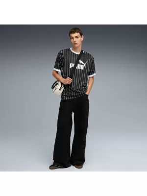 Férfi mez PUMA ESS STRIPED JERSEY 688263-01 FEKETE