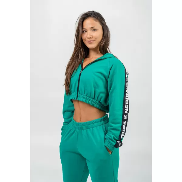  Crop kapucnis ICONIC 254 GREEN Nebbia 