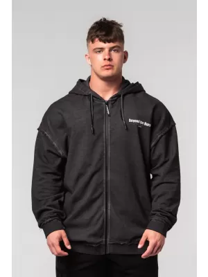 Kimosott pulóver cipzárral GYM BRO 362 BLACK Nebbia